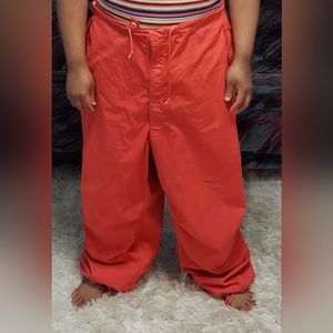 Vintage Red Parachute Pants - Large